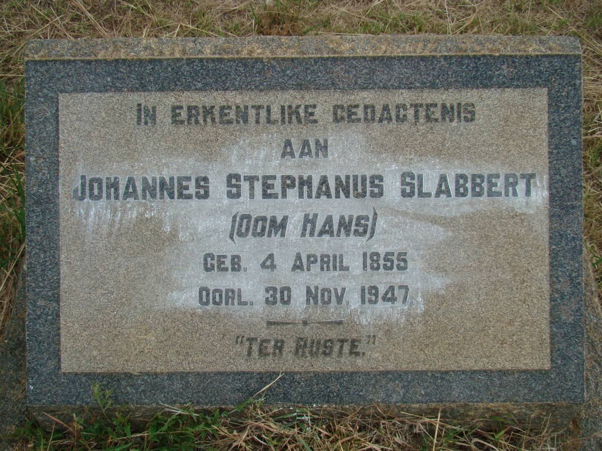 SLABBERT Johannes Stephanus 1855-1947