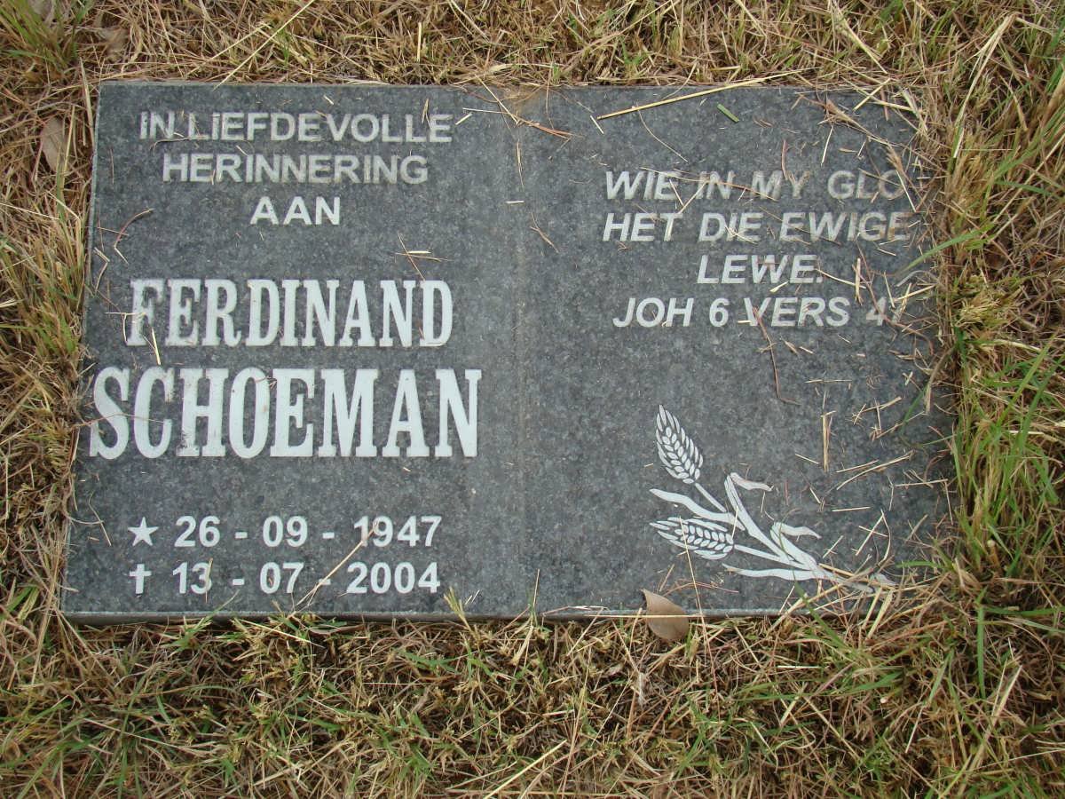 SCHOEMAN Ferdinand 1947-2004