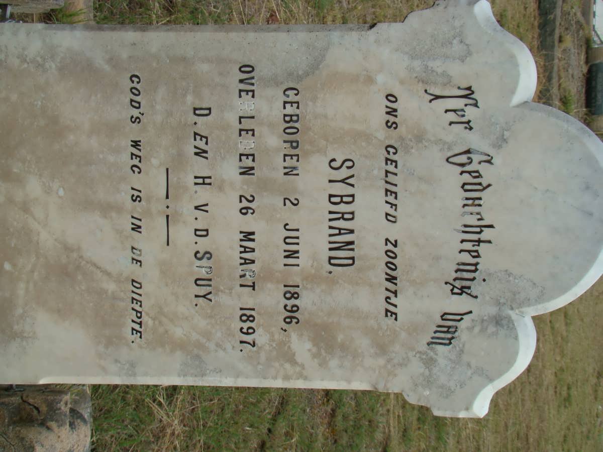 SPUY Sybrand, van der 1896-1897