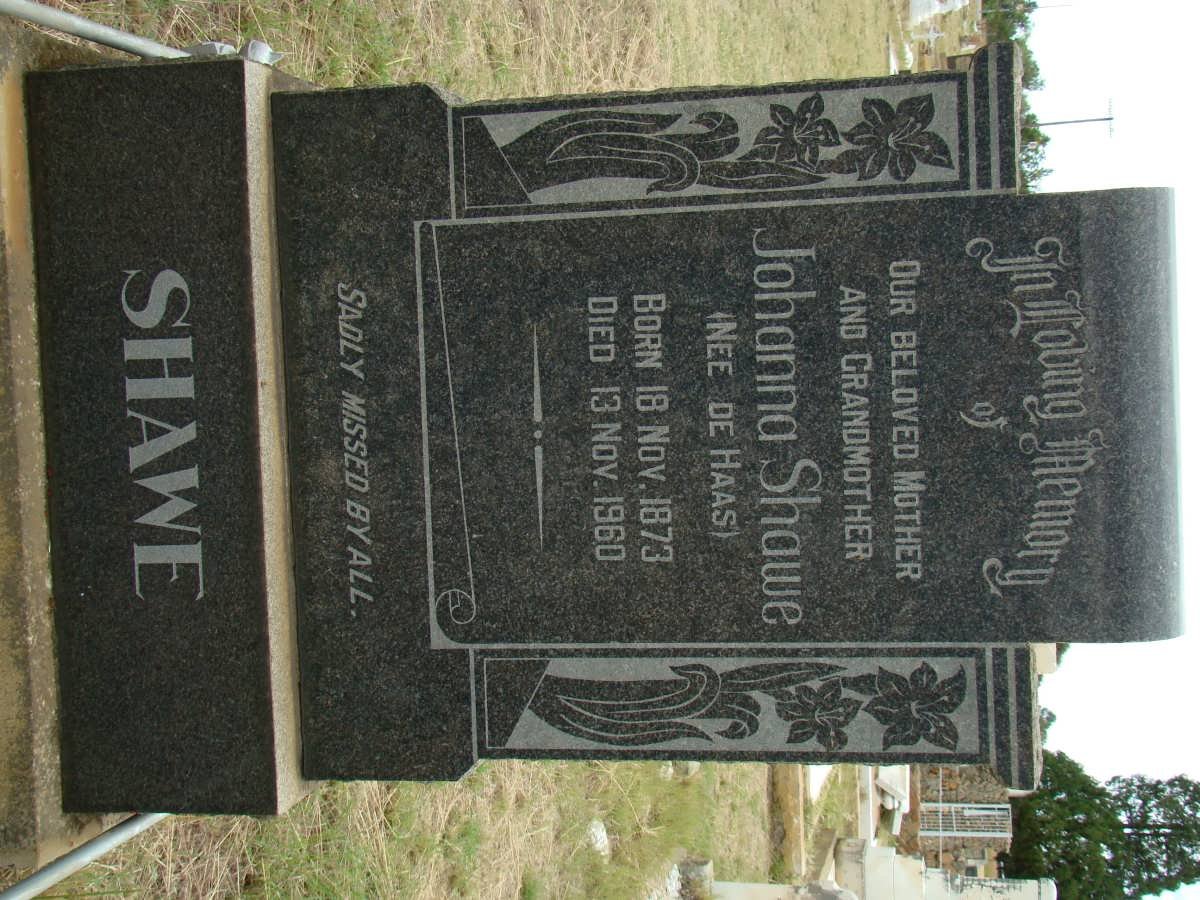 SHAWE Johanna nee DE HAAS 1873-1960