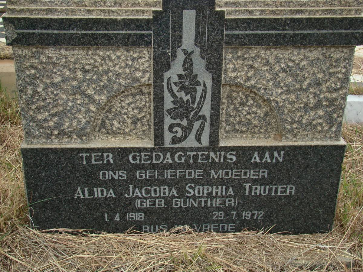 TRUTER Alida Jacoba Sophia nee GUNTHER 1918-1972