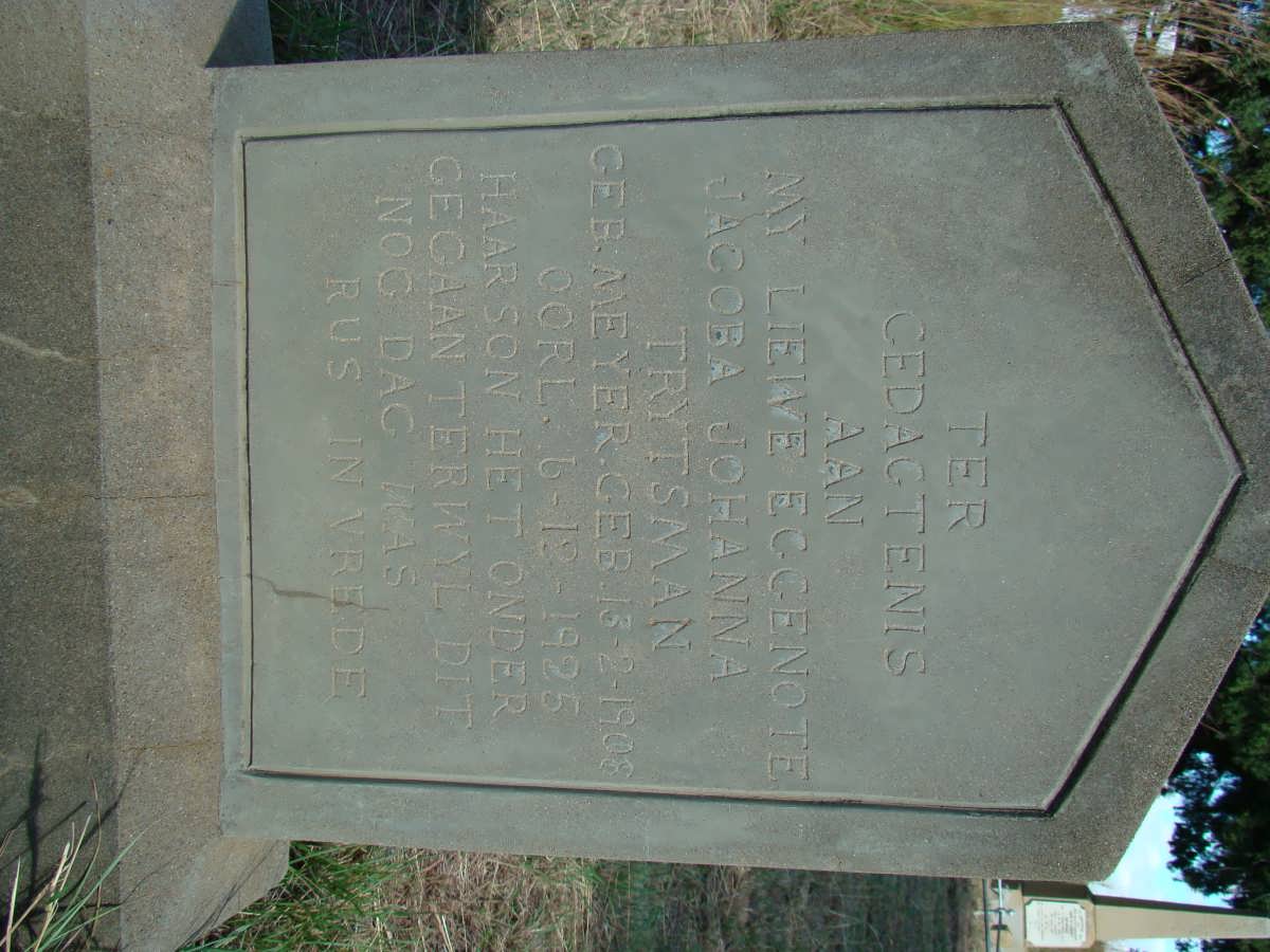 TRYTSMAN Jacoba Johanna nee MEYER 1908-1925