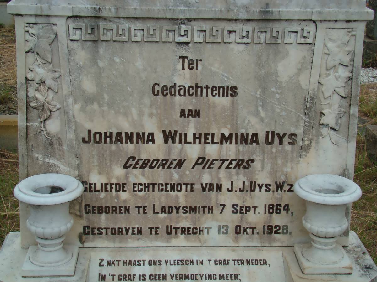 UYS Johanna Wilhelmina nee PIETERS 1864-1928