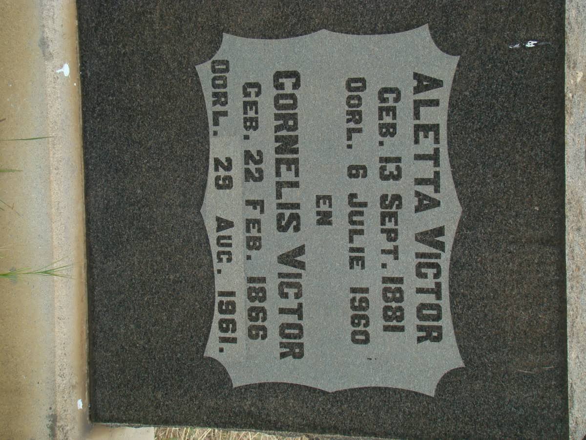 VICTOR  Cornelis 1866-1961 &amp; Aletta 1881-1960