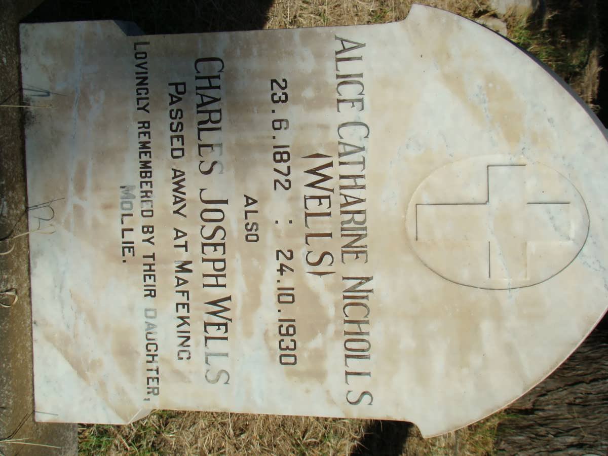 WELLS Charles Joseph &amp; Alice Catherine NICHOLLS 1872-1930