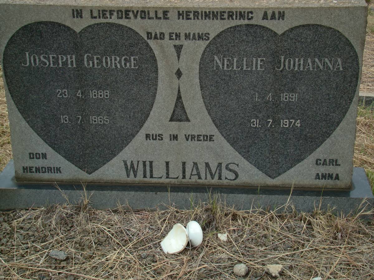 WILLIAMS Joseph George 1888-1965 &amp; Nellie Johanna 1891-1974