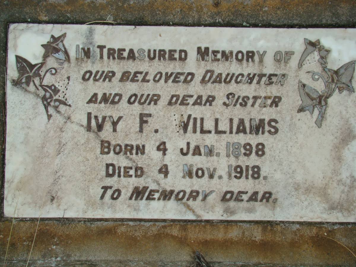 WILLIAMS Ivy F. 1898-1918