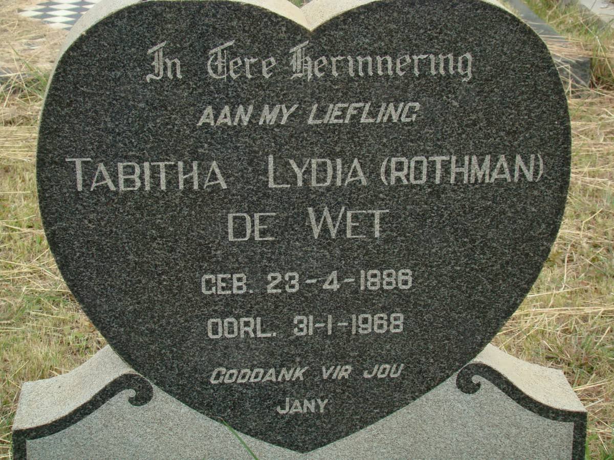 WET Tabitha Lydia, de nee ROTHMAN 1886-1968