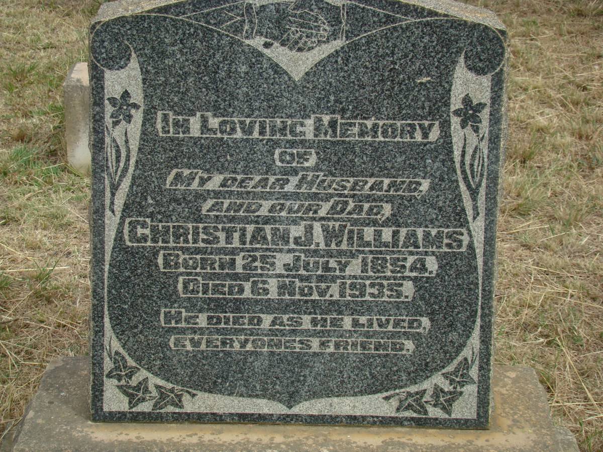 WILLIAMS Christian J. 1854-1935