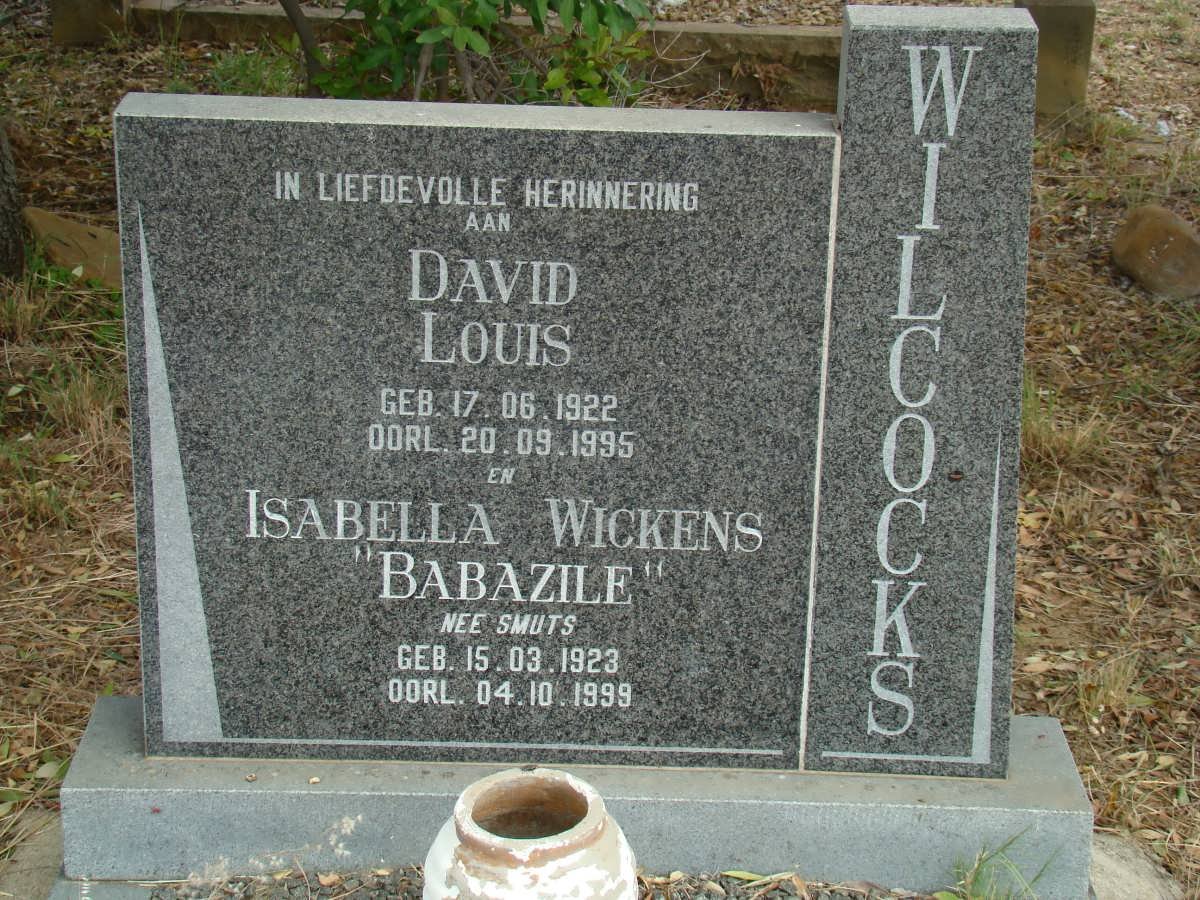 WILCOCKS David Louis 1922-1995 &amp; Isabella Wickens SMUTS 1923-1999