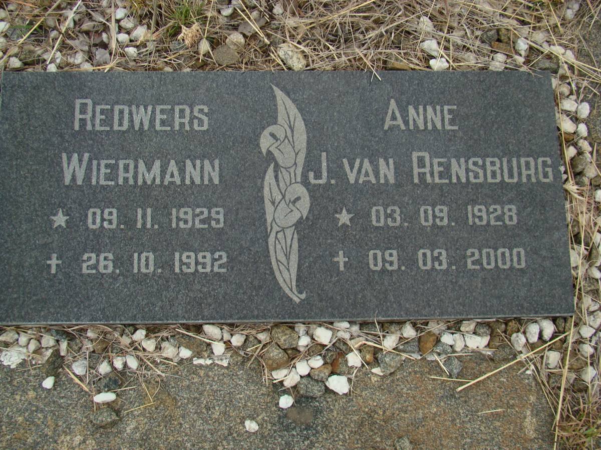 WIERMANN Redwers 1929-1992 :: J. VAN RENSBURG Anne 1928-2000