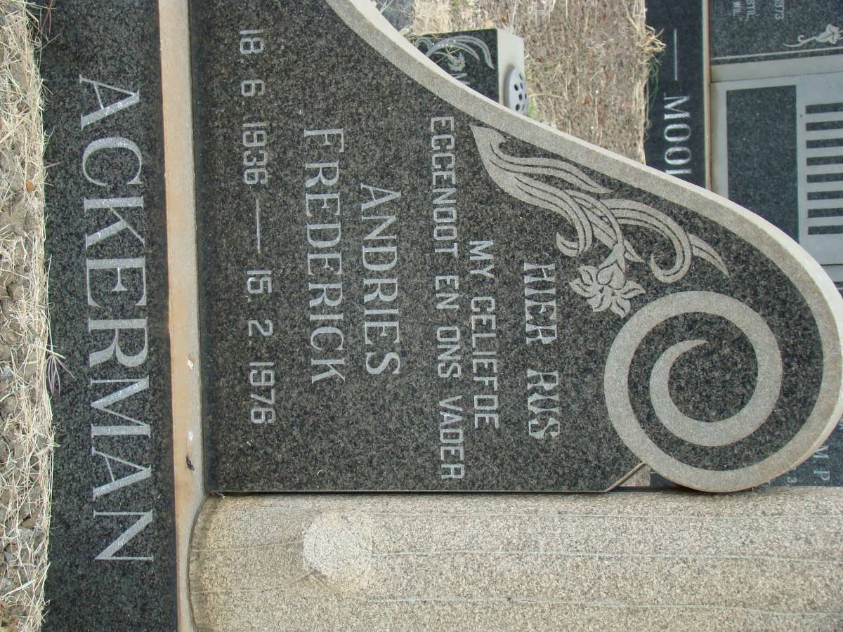 ACKERMAN Andries Frederick 1936-1976