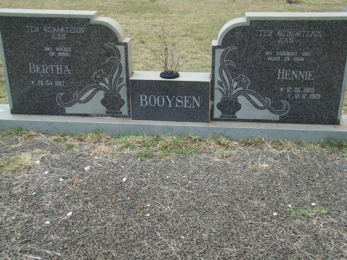 BOOYSEN Hennie 1920-1989 &amp; Bertha 1927-