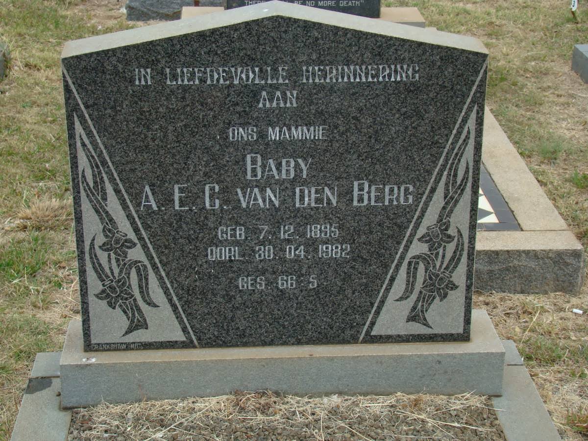 BERG A.E.C., van den 1895-1982