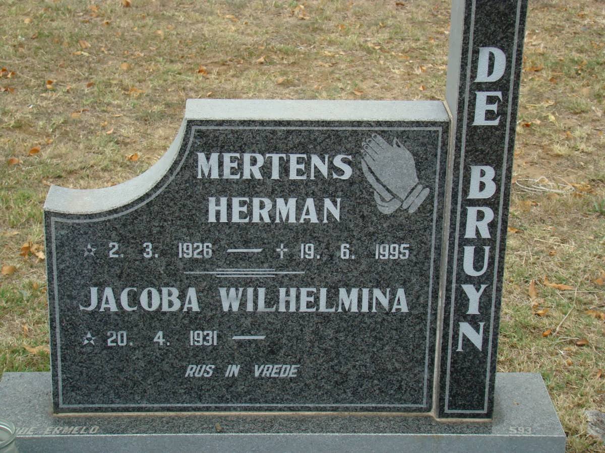 BRUYN Mertens Herman, de 1926-1995 &amp; Jacoba Wilhelmina 1931-