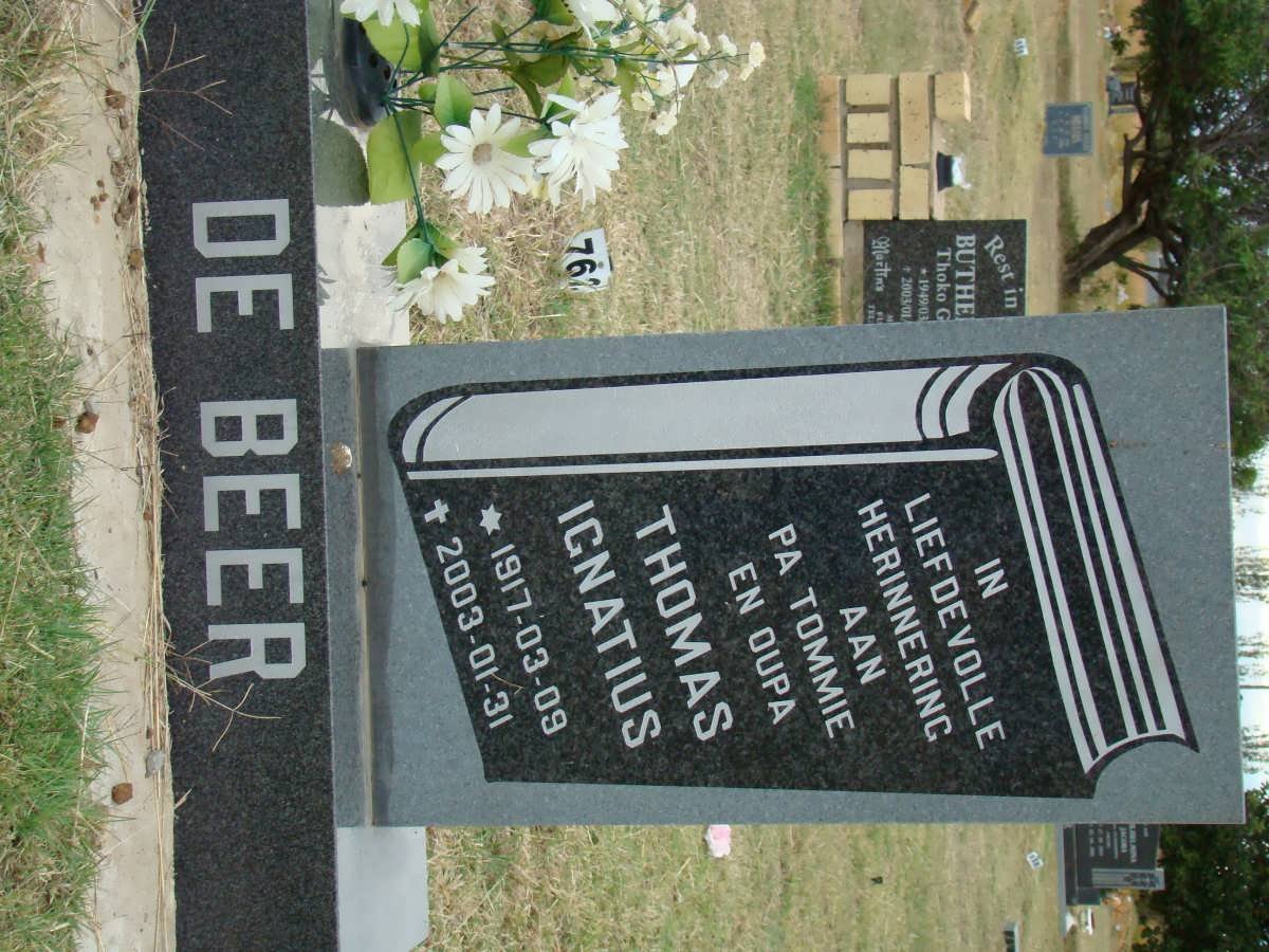 BEER Thomas Ignatius, de 1917-2003