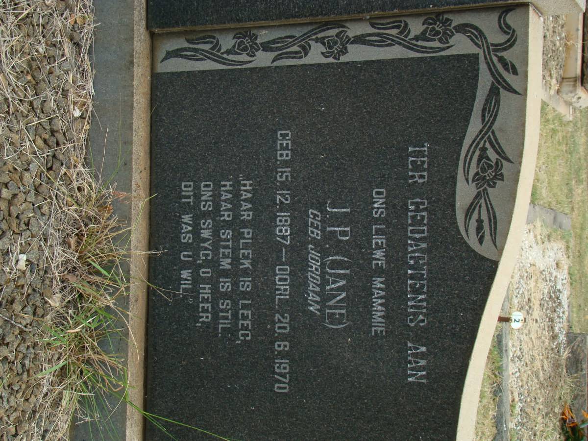 BLAKE J.P. nee JORDAAN 1887-1970