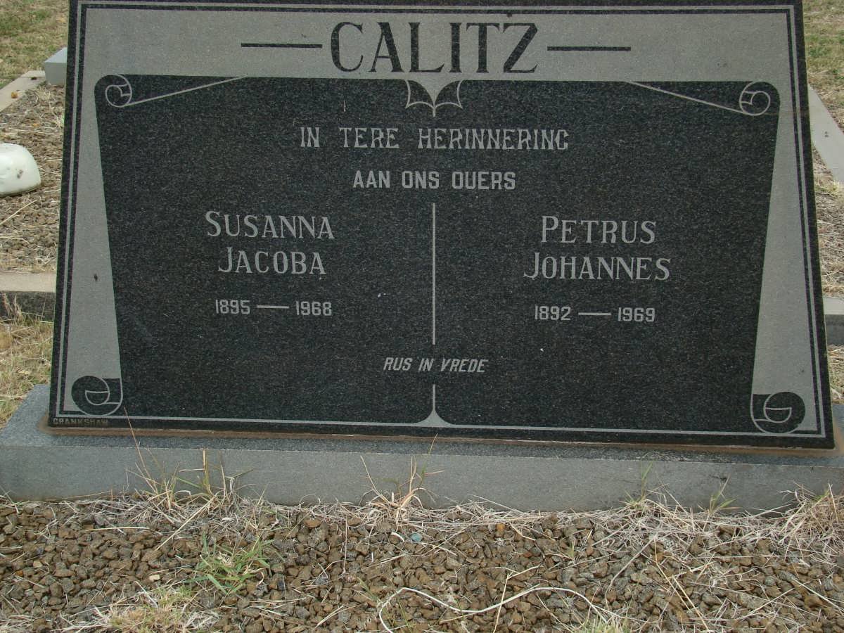 CALITZ Petrus Johannes 1892-1969 &amp; Susanna Jacoba 1895-1968
