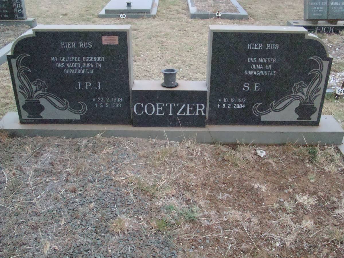 COETZER J.P.J. 1909-1983 &amp; S.E. 1917-2004