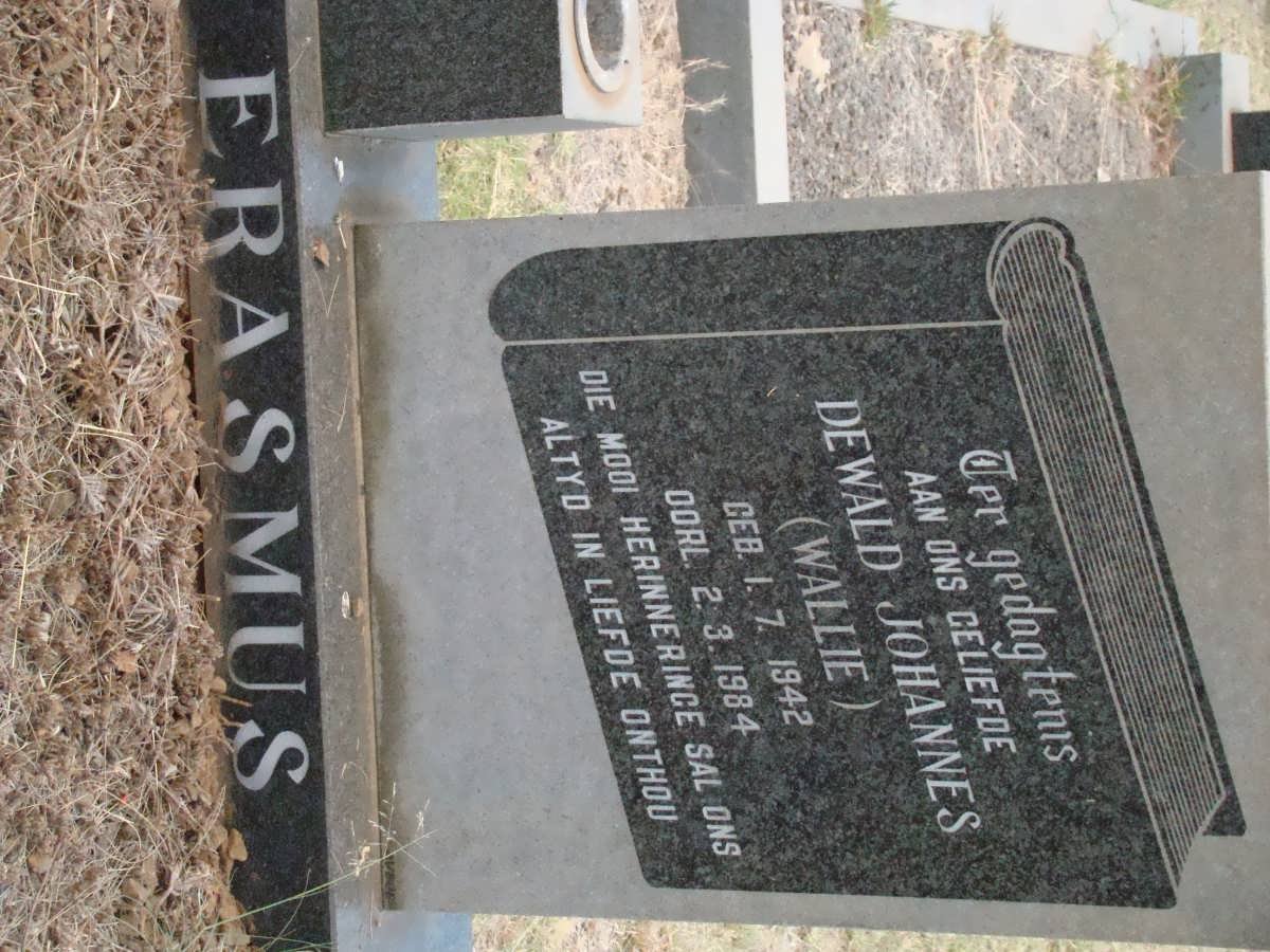ERASMUS Dewald Johannes 1941-1984