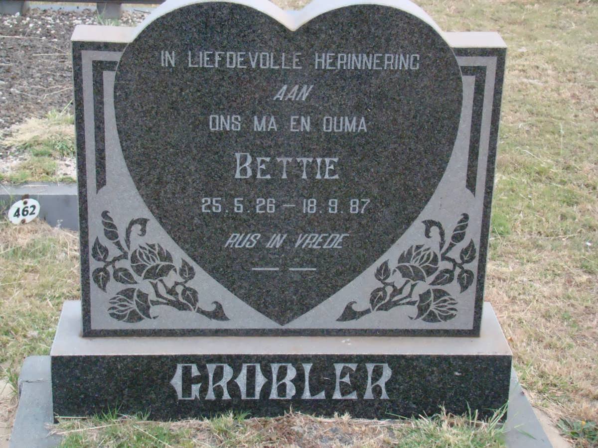 GROBLER Bettie 1926-1987