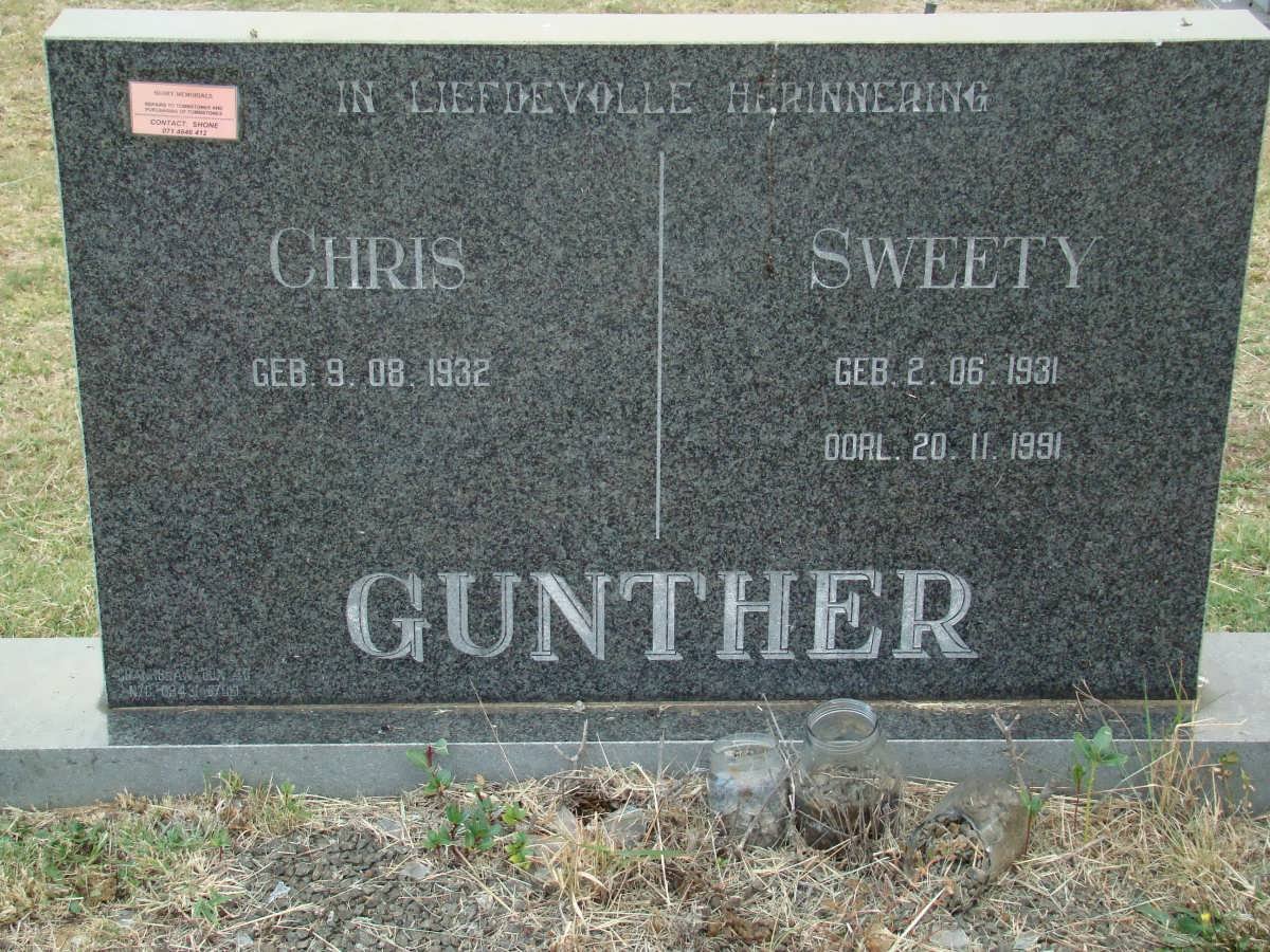 GUNTHER Chris 1932- &amp; Sweety 1931-1991