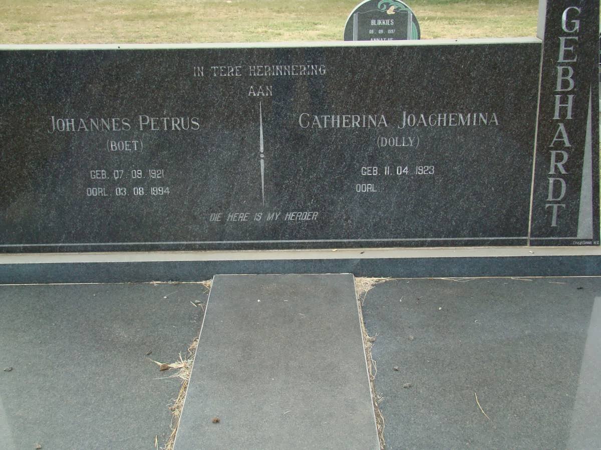 GEBHARDT Johannes Petrus 1921-1994 &amp; Catherina Joachemina 1923-