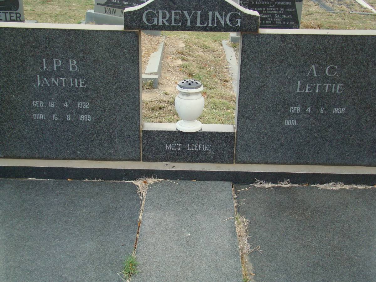 GREYLING J.P.B. 1932-1989 &amp; A.C. 1936-