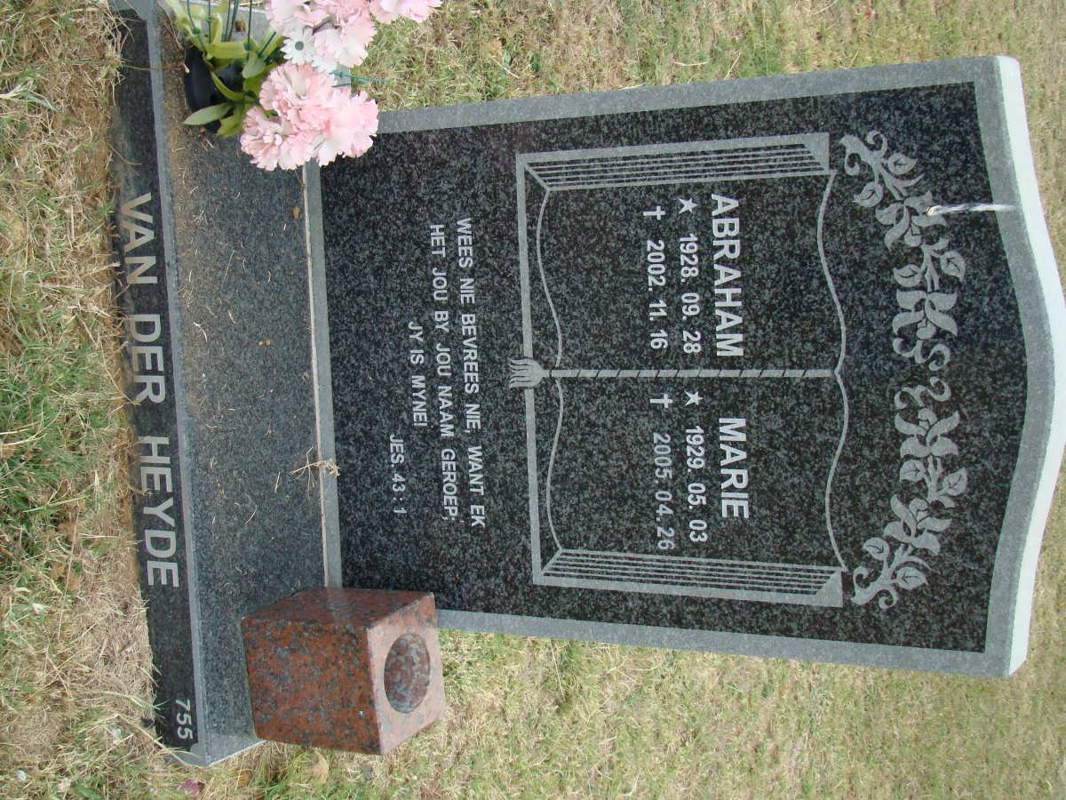 HEYDE Abraham, van der 1928-2002 &amp; Marie 1929-2005