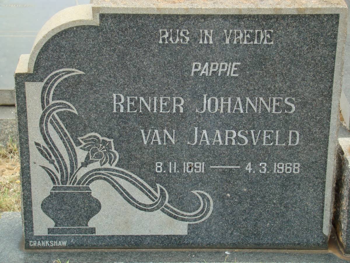 JAARSVELD Renier Johannes, van 1891-1968