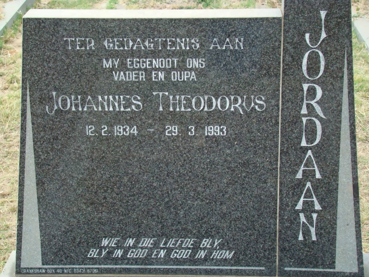 JORDAAN Johannes Theodorus 1934-1993