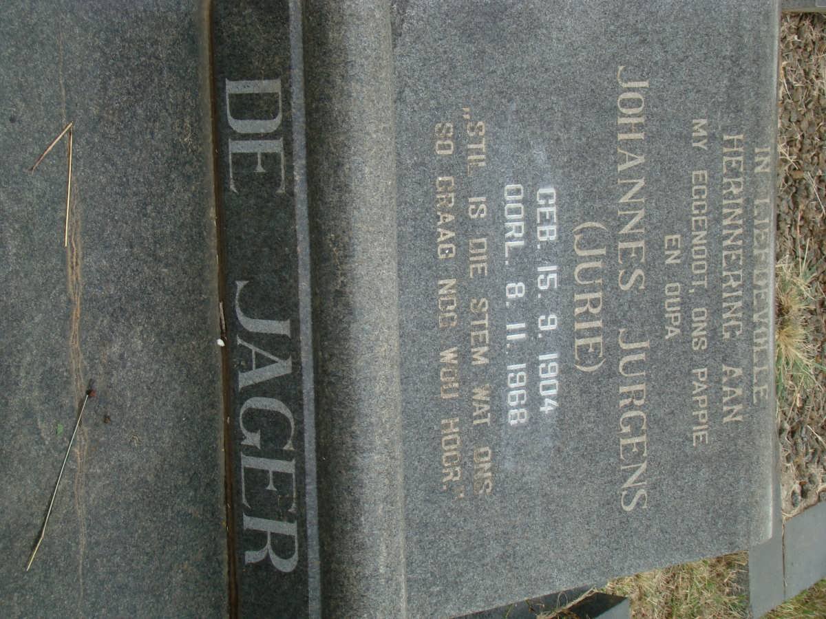 JAGER Johannes Jurgens, de 1904-1968