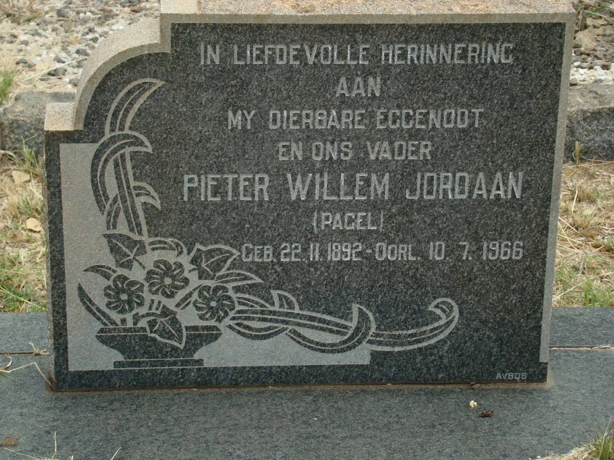 JORDAAN Pieter Willem 1892-1966