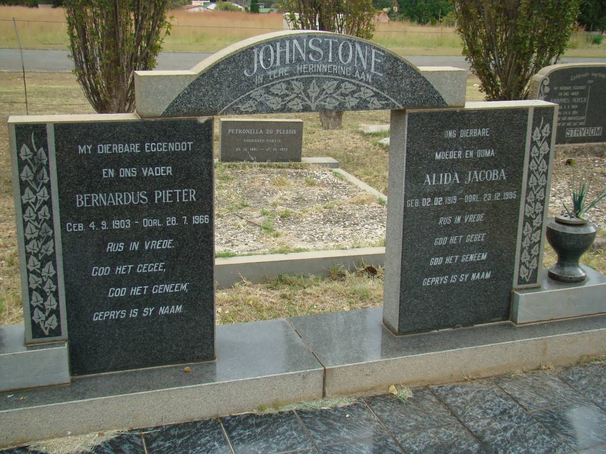 JOHNSTONE Bernardus Pieter 1903-1966 &amp; Alida Jacoba 1919-1995