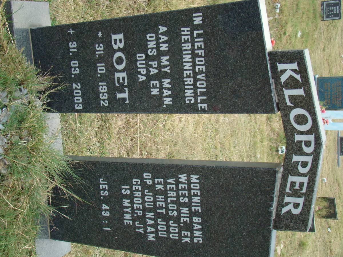 KLOPPER Boet 1932-2003
