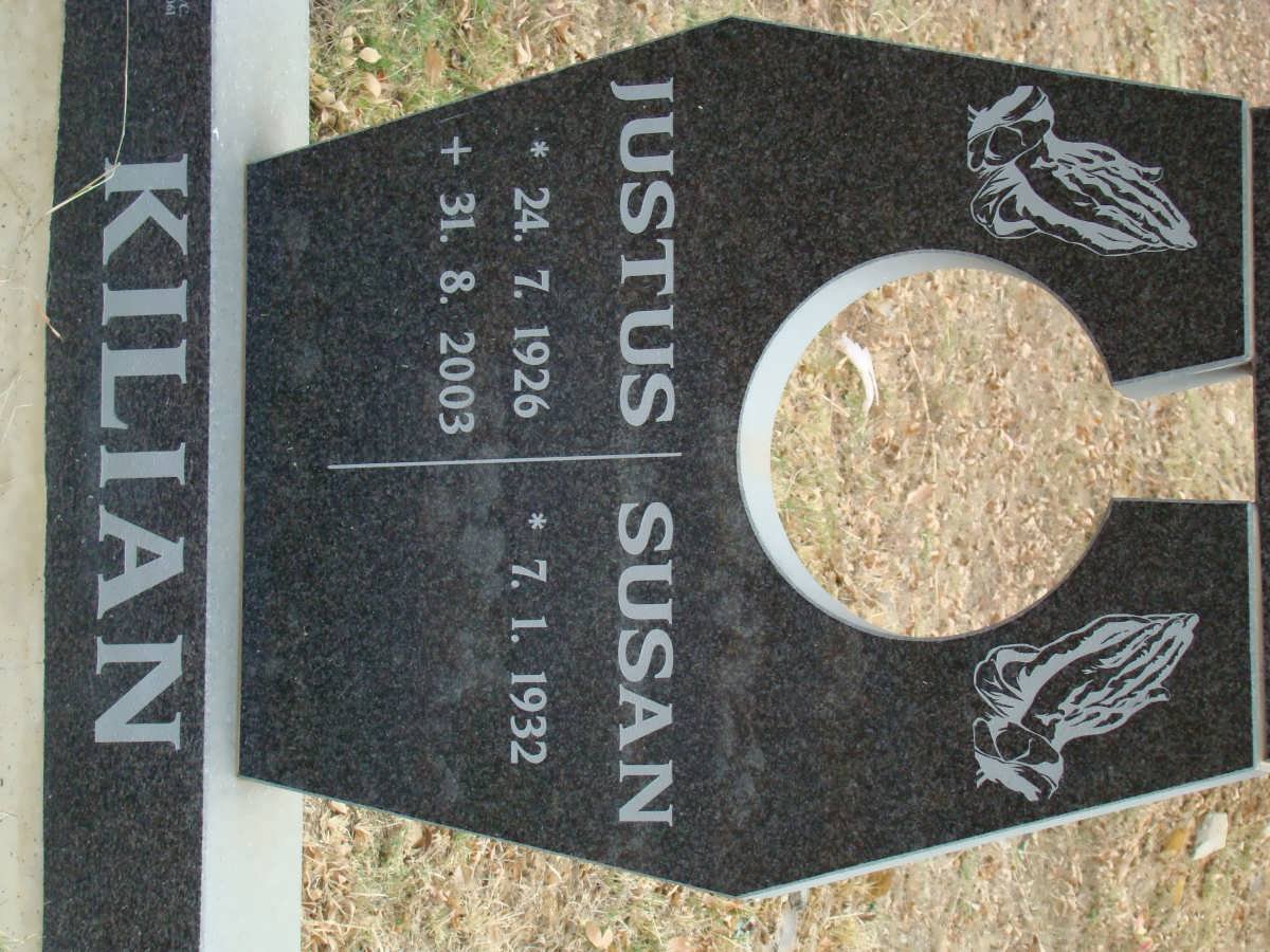 KILIAN Justus 1926-2003 &amp; Susan 1932-