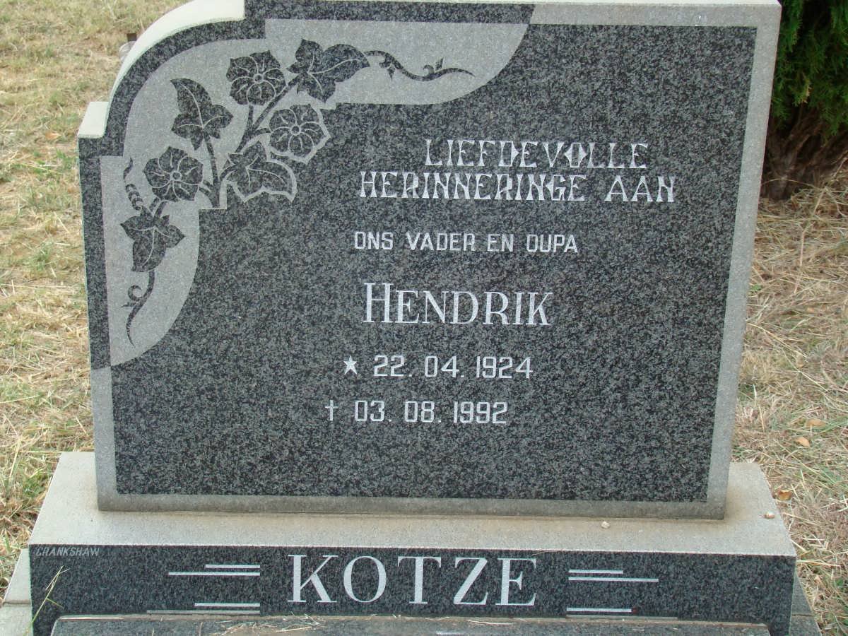 KOTZE Hendrik 1924-1992