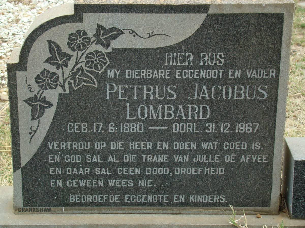 LOMBARD Petrus Jacobus 1880-1967