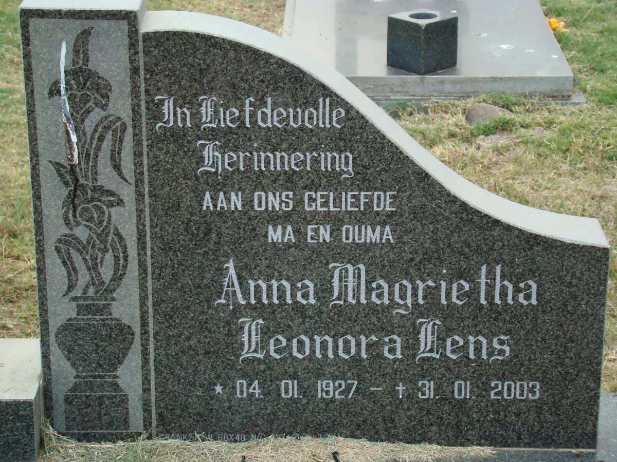 LENS Anna Magrietha Leonora 1927-2003