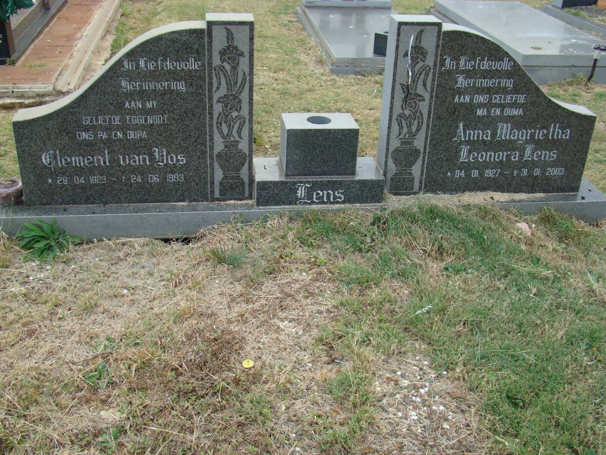 LENS Clement van Vos 1923-1993 &amp; Anna Magrietha Leonora 1927-2003