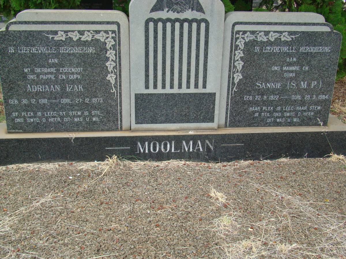 MOOLMAN Adriaan Izak 1918-1973 &amp; S.M.P. 1922-1984