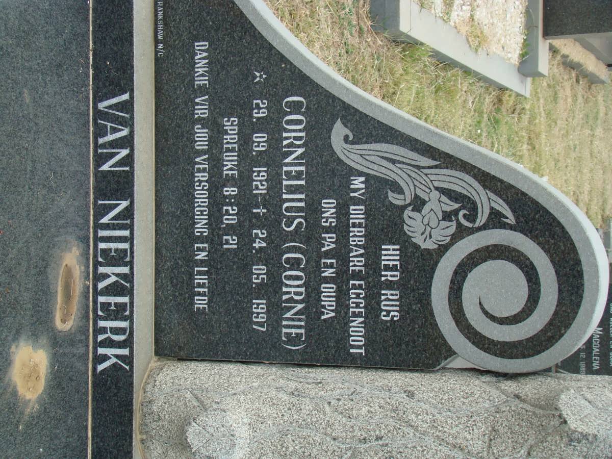 NIEKERK Cornelius, van 1921-1997