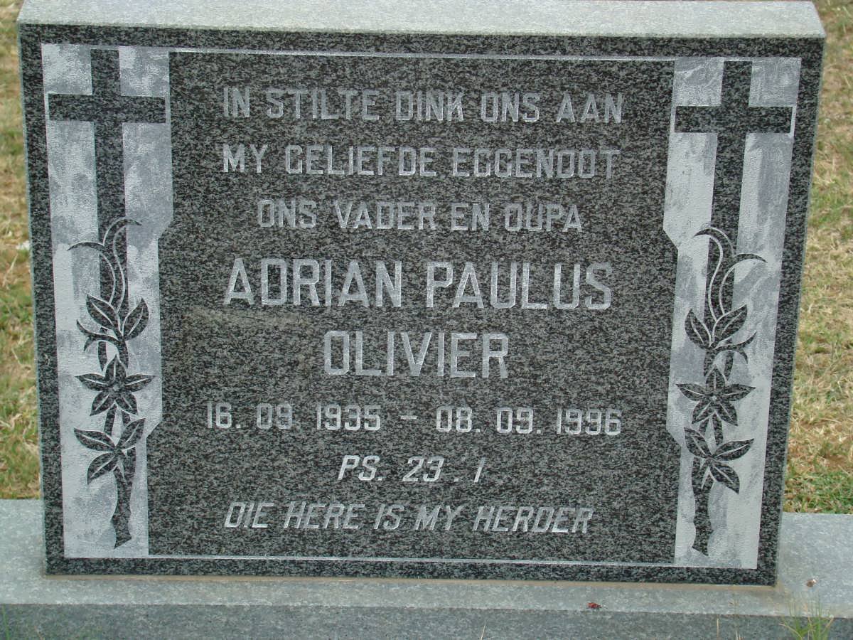 OLIVIER Adrian Paulus 1935-1996