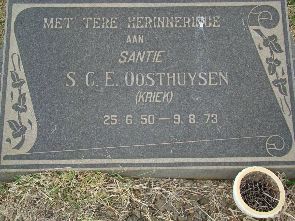 OOSTHUYSEN S.C.E. nee KRIEK 1950-1973