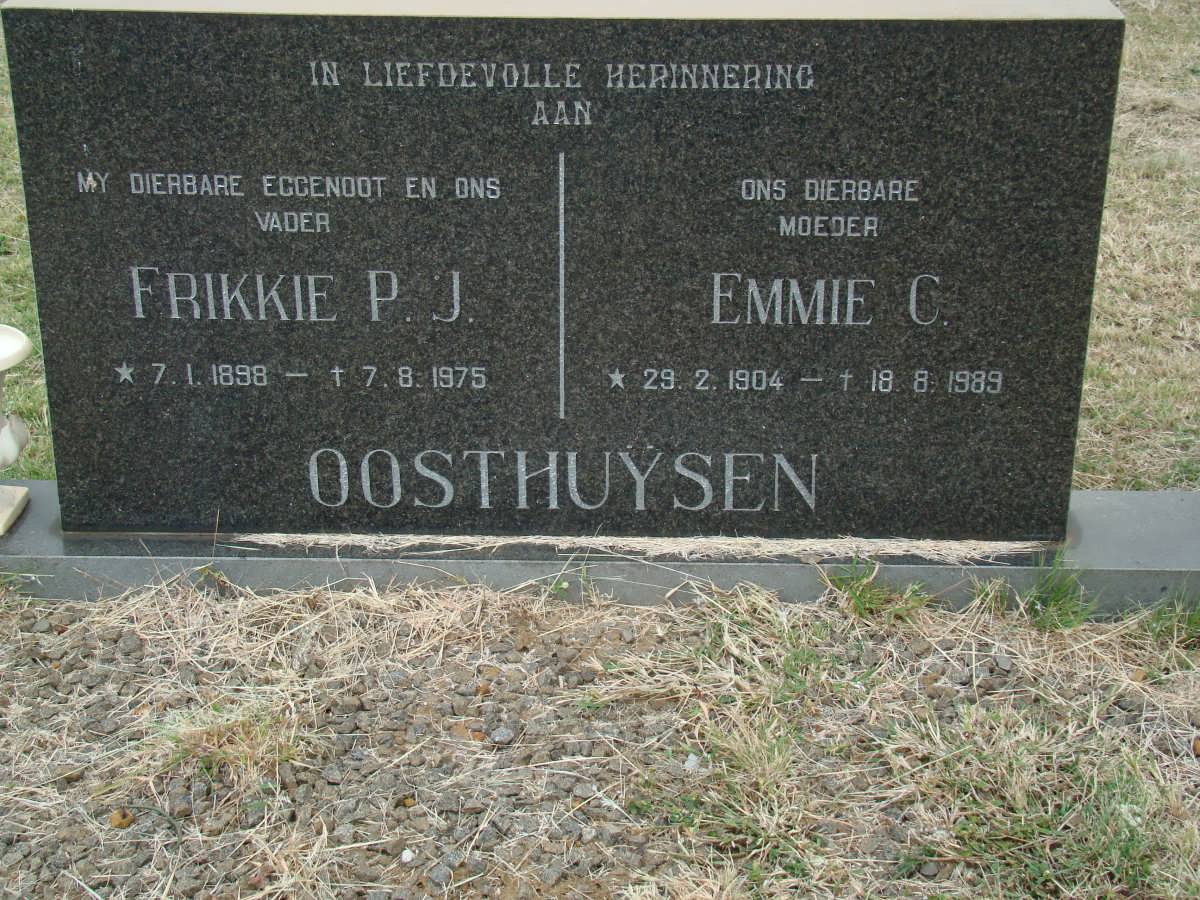 OOSTHUYSEN Frikkie P.J. 1898-1975 &amp; Emmie C. 1904-1989