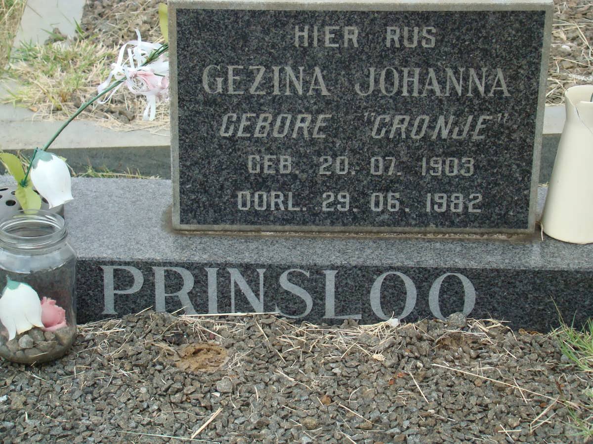 PRINSLOO Gezina Johanna nee CRONJE 1903-1982