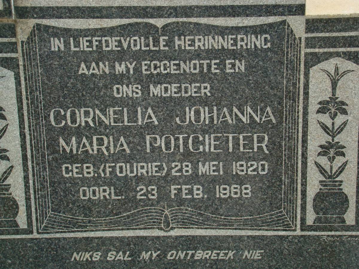 POTGIETER Cornelia Johanna Maria nee FOURIE 1920-1968