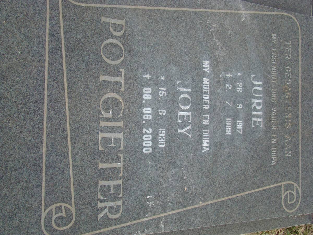 POTGIETER Jurie 1917-1988 &amp; Joey 1930-2000
