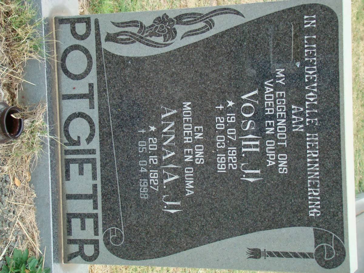 POTGIETER H.J. 1922-1991 &amp; A.J. 1927-1998