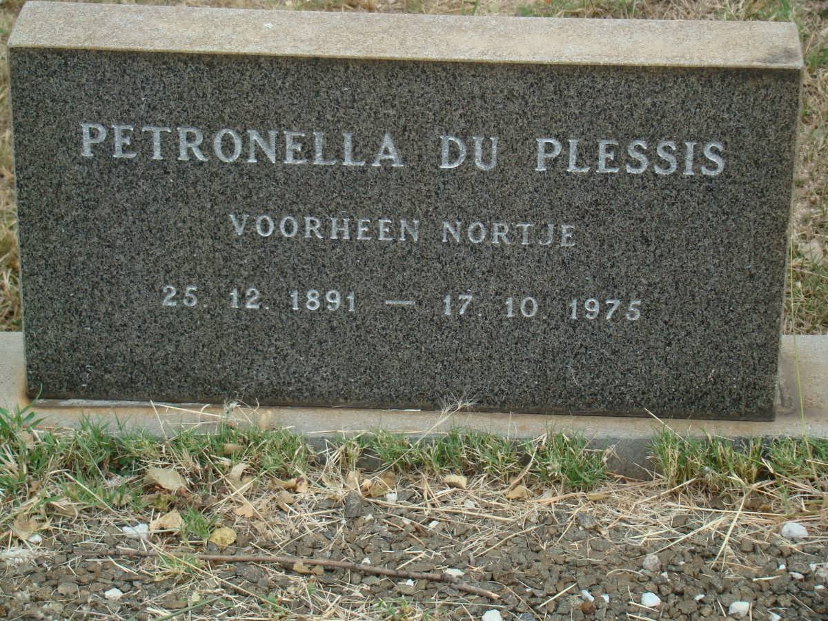 PLESSIS Petronella, du nee NORTJE 1891-1975